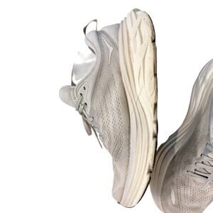 Hoka One One Bondi 8 1127952-LRNC Womens 7.5B Running Shoes  White Grey